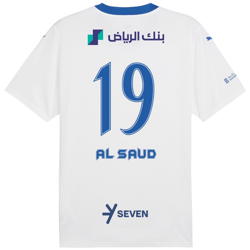 Criança Camisola Manal Al Saud #19 Azul Branco Alternativa 2024/25 Camisa Brasil