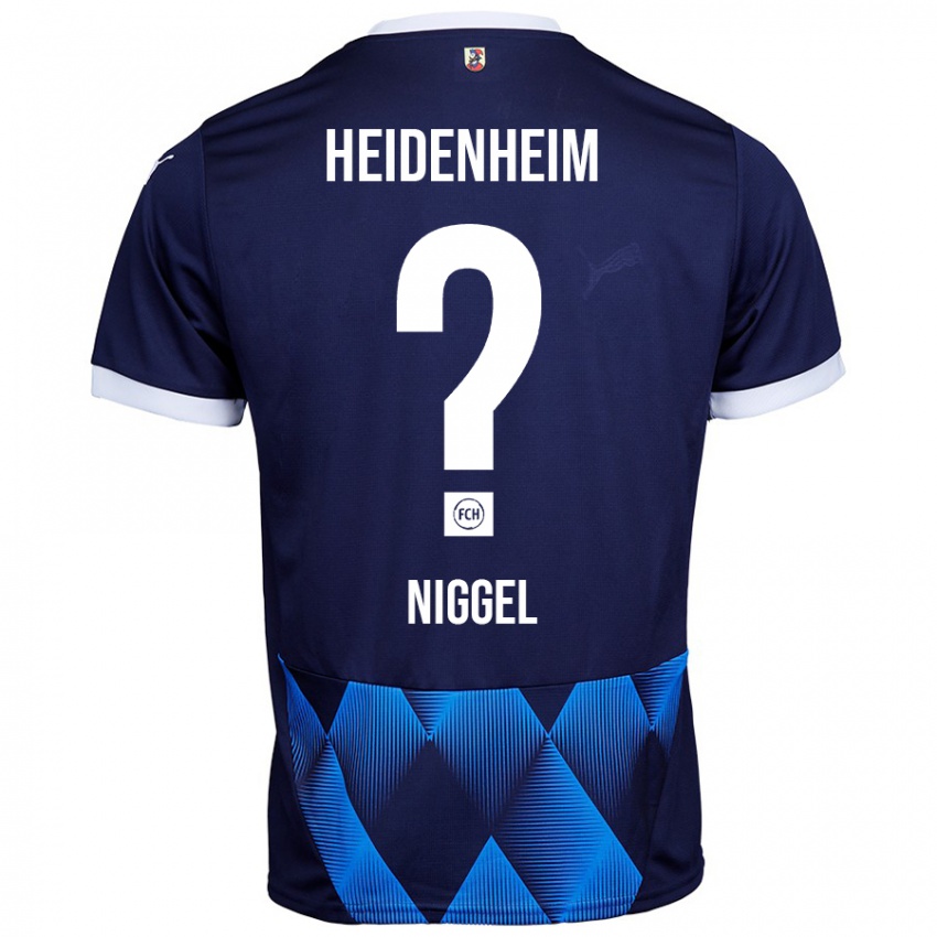 Criança Camisola Henrik Niggel #0 Azul Da Marinha Escura Alternativa 2024/25 Camisa Brasil