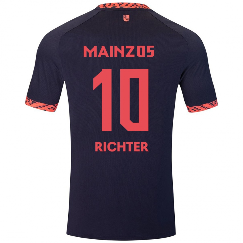 Criança Camisola Marco Richter #10 Azul Coral Vermelho Alternativa 2024/25 Camisa Brasil