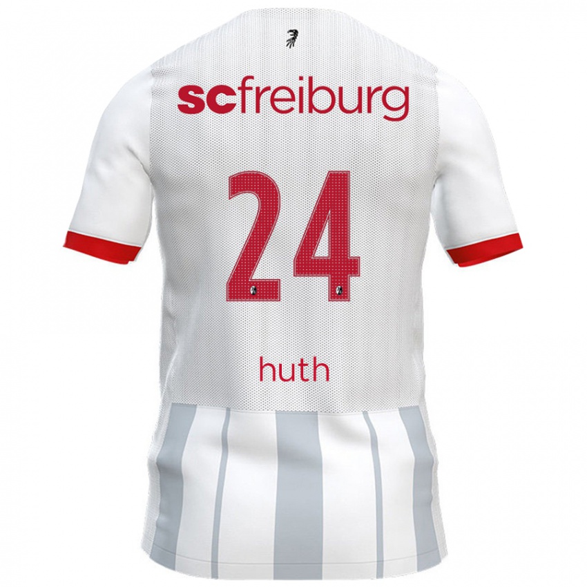 Criança Camisola Jannik Huth #24 Cinzento Branco Alternativa 2024/25 Camisa Brasil