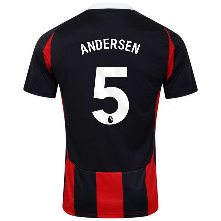 Criança Camisola Joachim Andersen #5 Vermelho Preto Alternativa 2024/25 Camisa Brasil