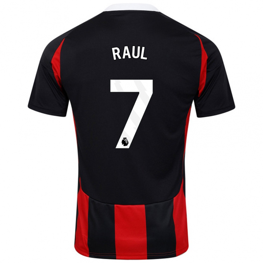 Criança Camisola Raúl Jiménez #7 Vermelho Preto Alternativa 2024/25 Camisa Brasil