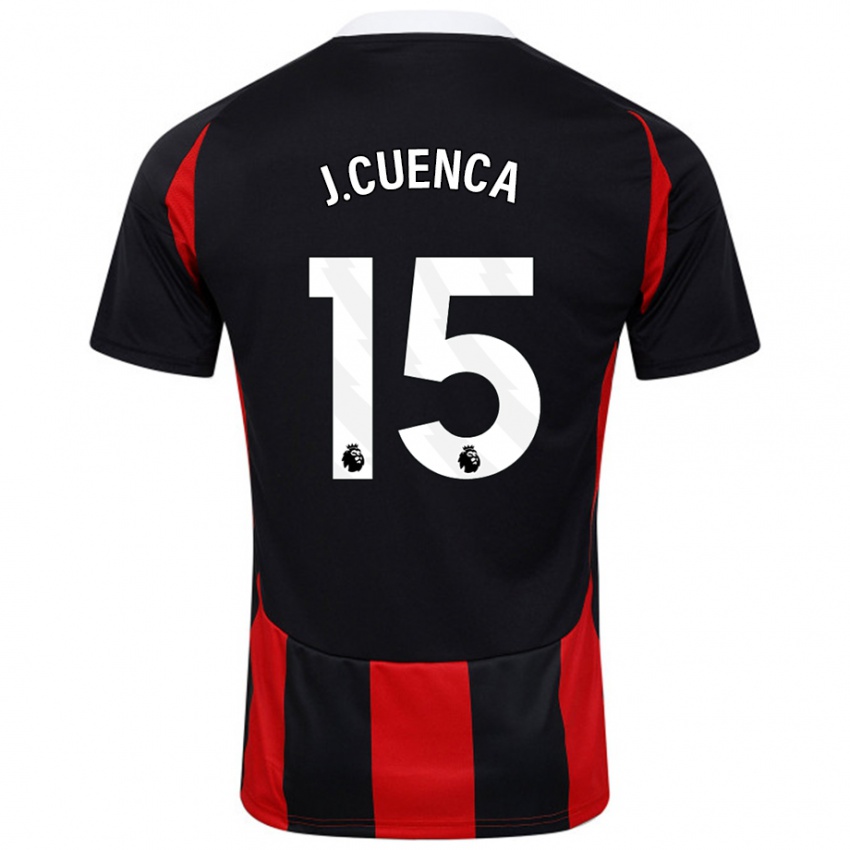 Criança Camisola Jorge Cuenca #15 Vermelho Preto Alternativa 2024/25 Camisa Brasil