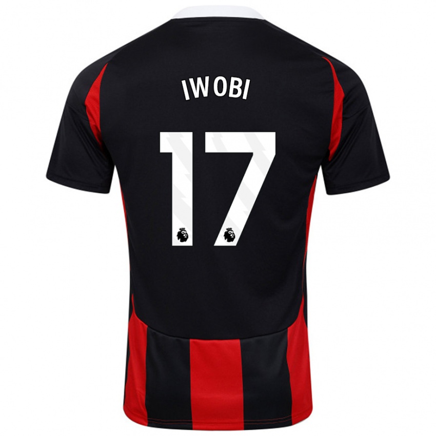 Criança Camisola Alex Iwobi #17 Vermelho Preto Alternativa 2024/25 Camisa Brasil