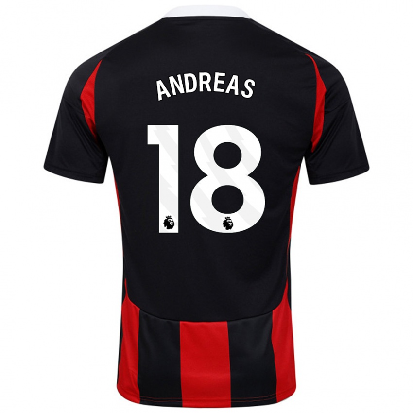 Criança Camisola Andreas Pereira #18 Vermelho Preto Alternativa 2024/25 Camisa Brasil