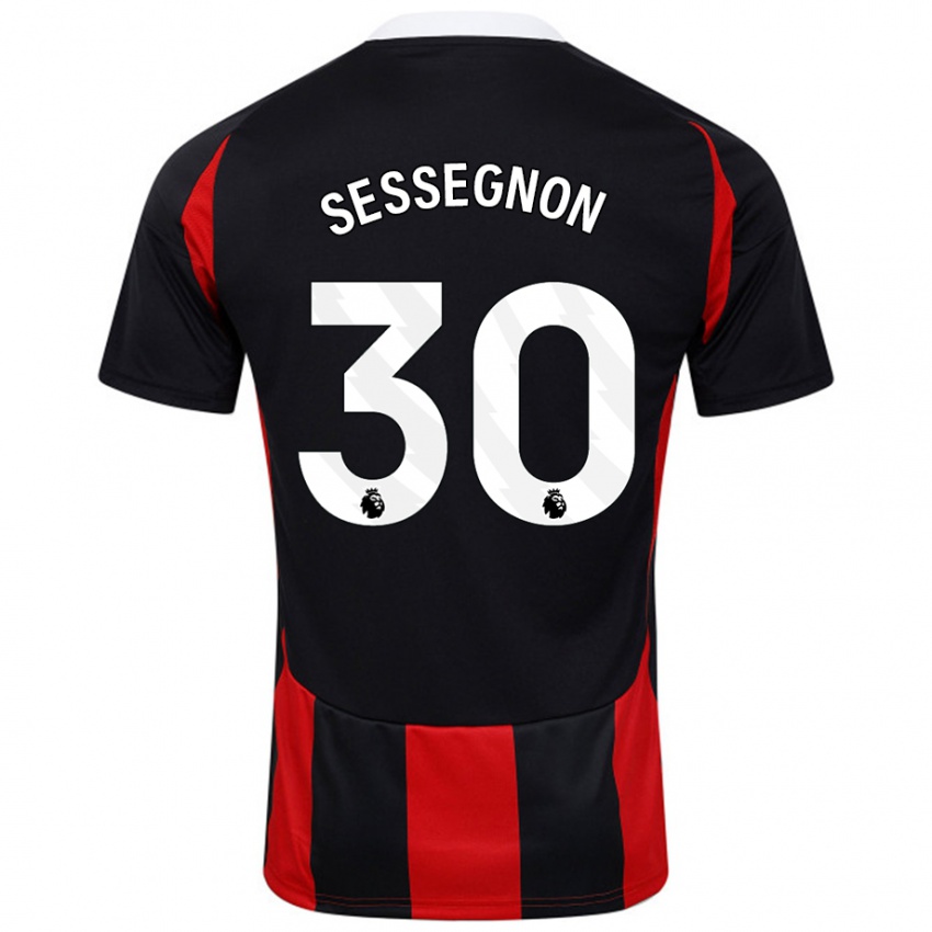 Criança Camisola Ryan Sessegnon #30 Vermelho Preto Alternativa 2024/25 Camisa Brasil