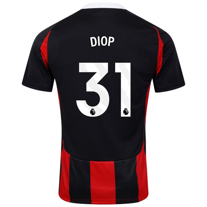 Criança Camisola Issa Diop #31 Vermelho Preto Alternativa 2024/25 Camisa Brasil