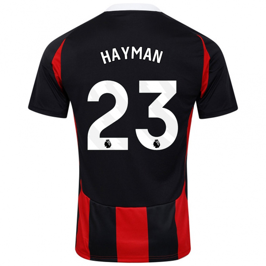 Criança Camisola Alex Hayman #23 Vermelho Preto Alternativa 2024/25 Camisa Brasil