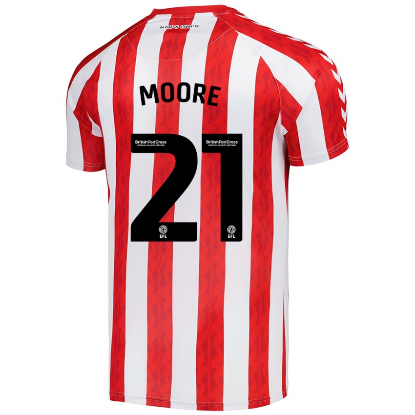 Homem Camisola Simon Moore #21 Vermelho Branco Principal 2024/25 Camisa Brasil