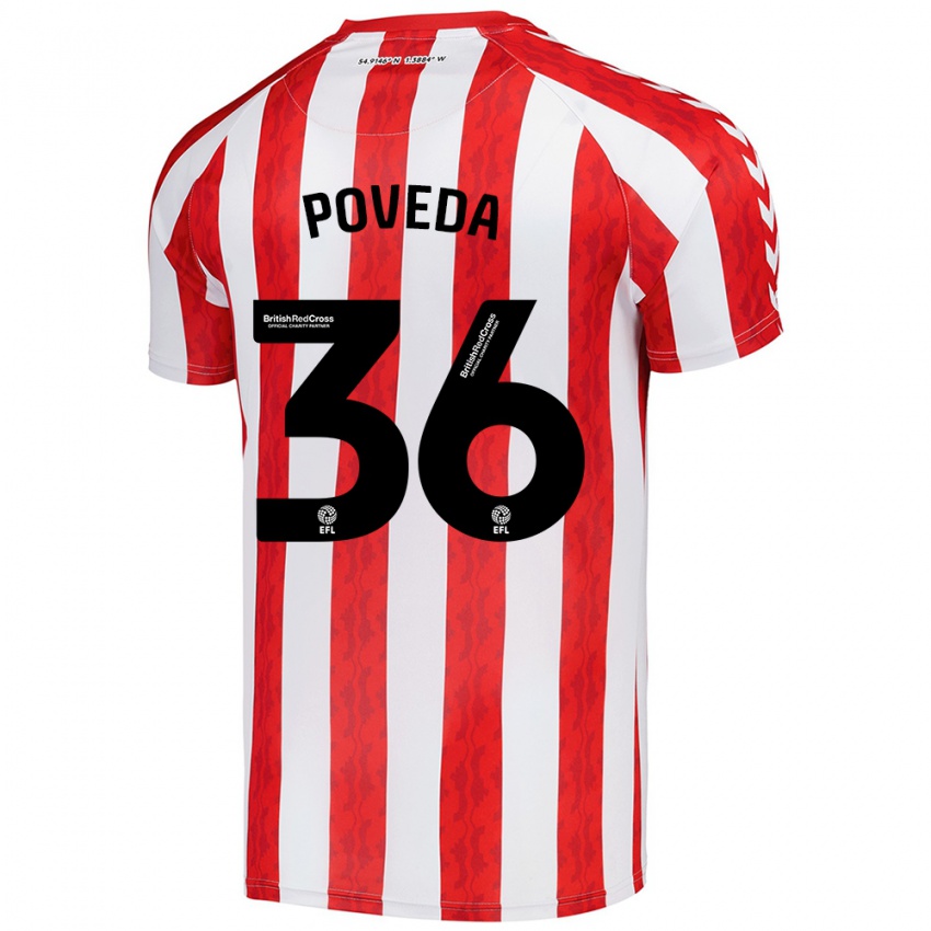 Homem Camisola Ian Poveda #36 Vermelho Branco Principal 2024/25 Camisa Brasil