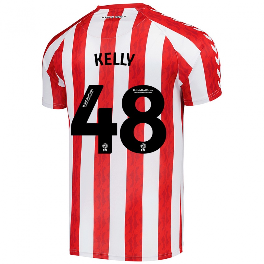 Homem Camisola Caden Kelly #48 Vermelho Branco Principal 2024/25 Camisa Brasil