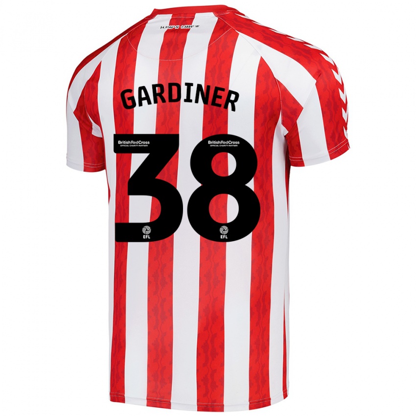 Homem Camisola Harry Gardiner #38 Vermelho Branco Principal 2024/25 Camisa Brasil