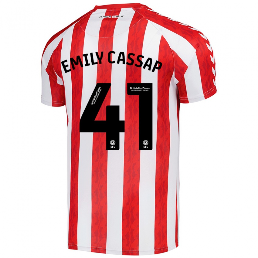 Homem Camisola Emily Cassap #41 Vermelho Branco Principal 2024/25 Camisa Brasil