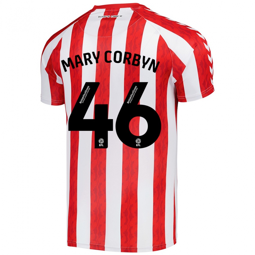 Homem Camisola Mary Corbyn #46 Vermelho Branco Principal 2024/25 Camisa Brasil