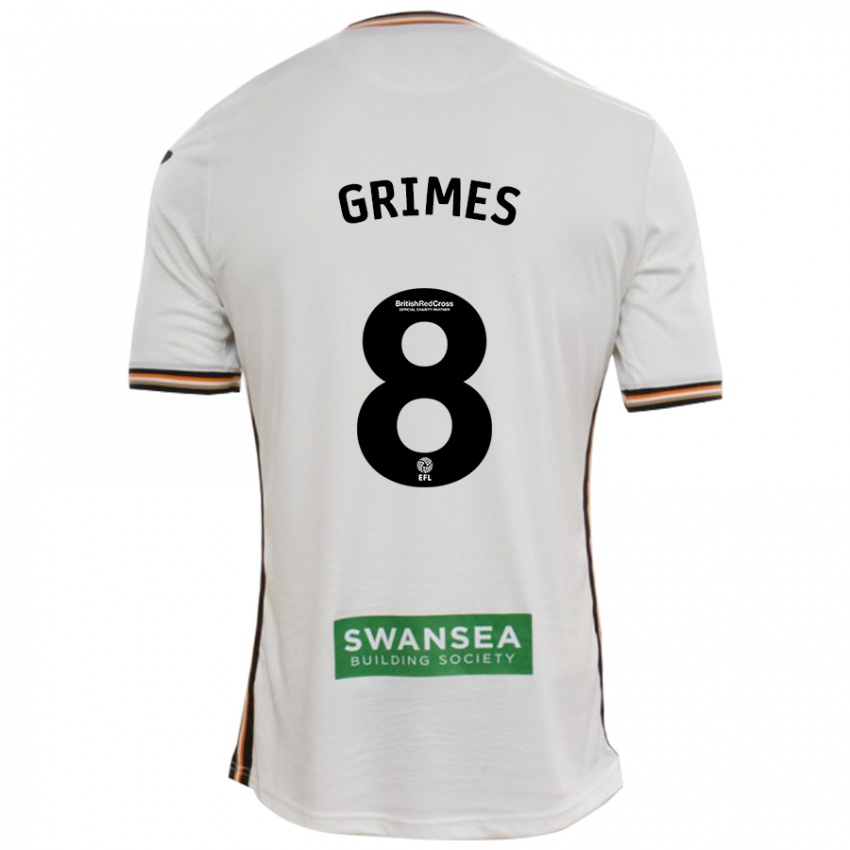 Homem Camisola Matt Grimes #8 Branco Principal 2024/25 Camisa Brasil