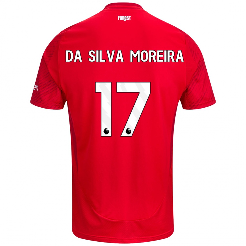 Homem Camisola Eric Da Silva Moreira #17 Vermelho Branco Principal 2024/25 Camisa Brasil