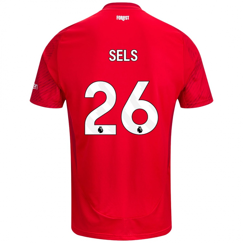 Homem Camisola Matz Sels #26 Vermelho Branco Principal 2024/25 Camisa Brasil