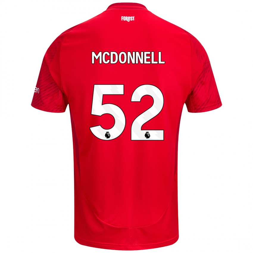 Homem Camisola Jamie Mcdonnell #52 Vermelho Branco Principal 2024/25 Camisa Brasil