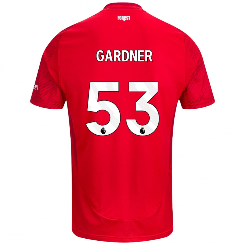 Homem Camisola Joe Gardner #53 Vermelho Branco Principal 2024/25 Camisa Brasil