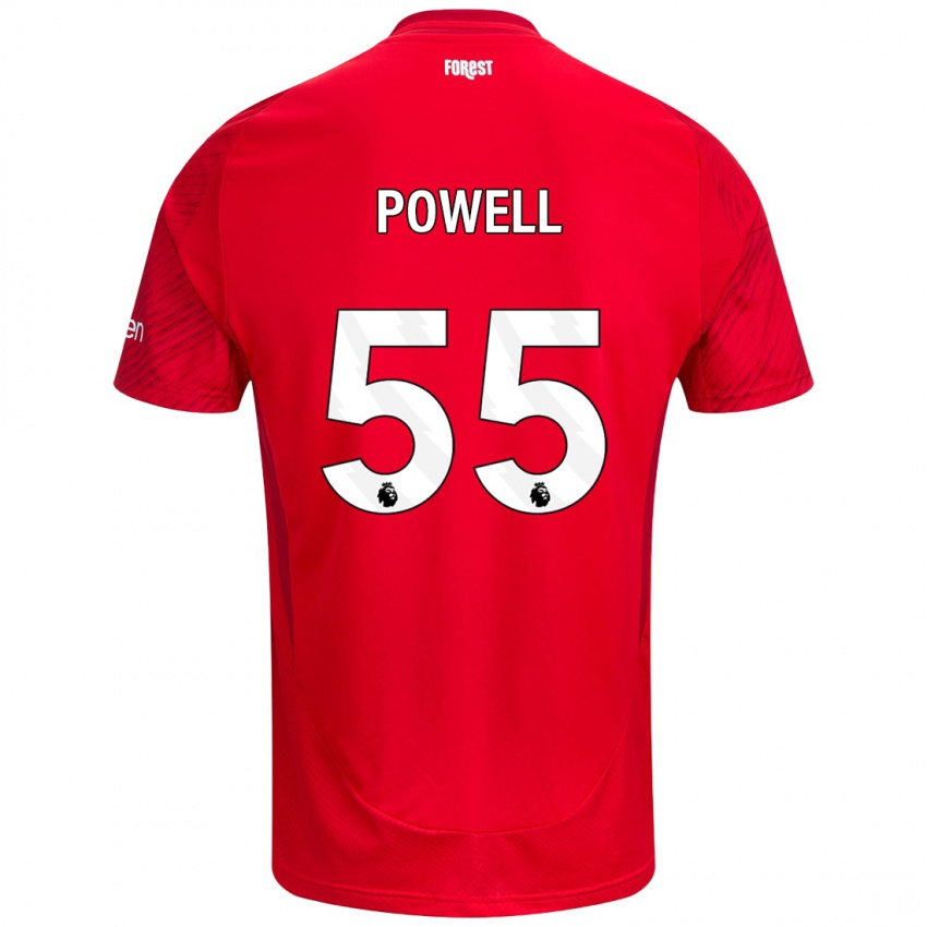 Homem Camisola Josh Powell #55 Vermelho Branco Principal 2024/25 Camisa Brasil