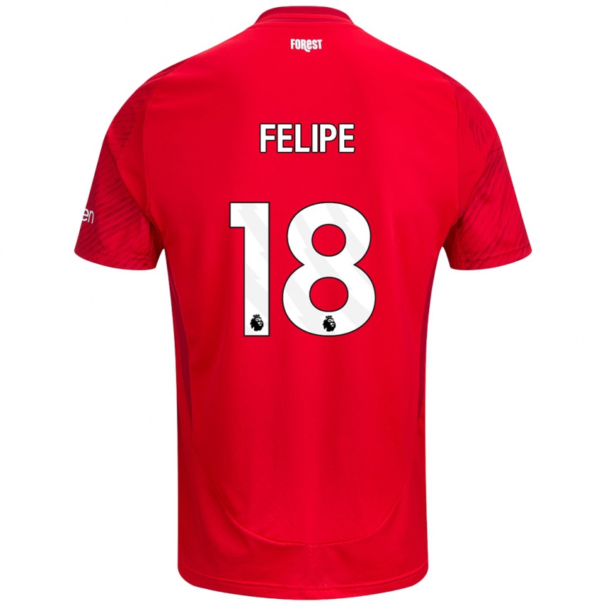 Homem Camisola Felipe #18 Vermelho Branco Principal 2024/25 Camisa Brasil