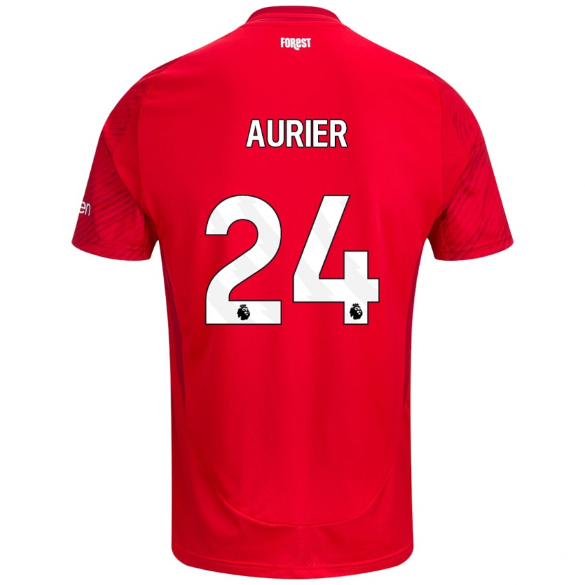 Homem Camisola Serge Aurier #24 Vermelho Branco Principal 2024/25 Camisa Brasil