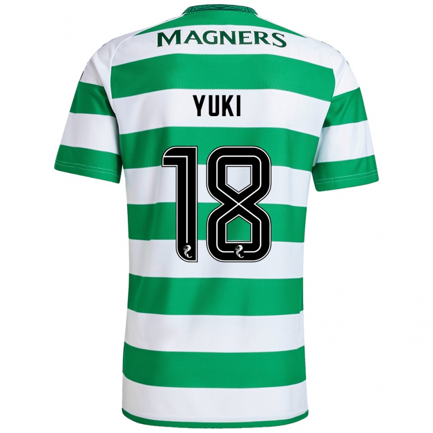 Homem Camisola Yuki Kobayashi #18 Branco Verde Principal 2024/25 Camisa Brasil