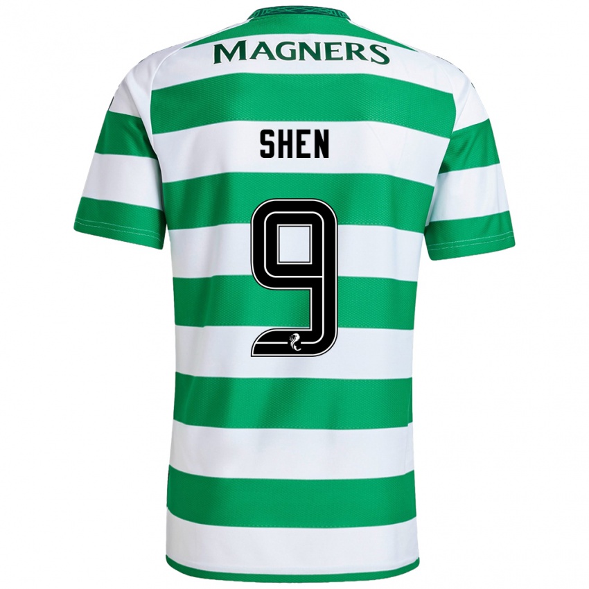 Homem Camisola Shen Mengyu #9 Branco Verde Principal 2024/25 Camisa Brasil