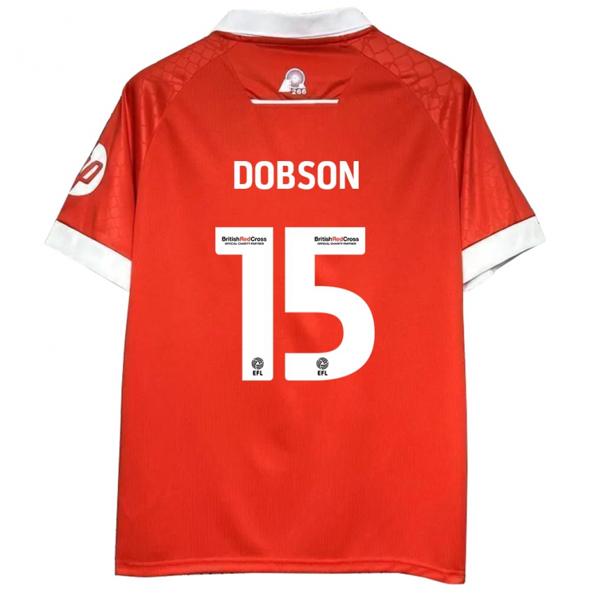 Homem Camisola George Dobson #15 Vermelho Branco Principal 2024/25 Camisa Brasil