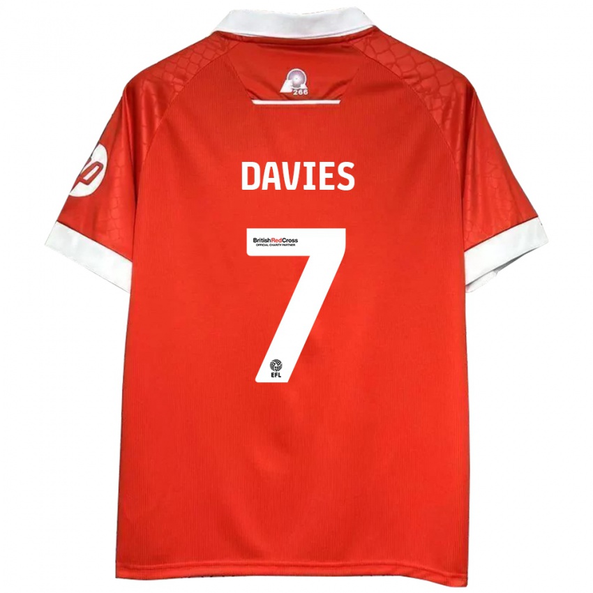 Homem Camisola Jordan Davies #7 Vermelho Branco Principal 2024/25 Camisa Brasil