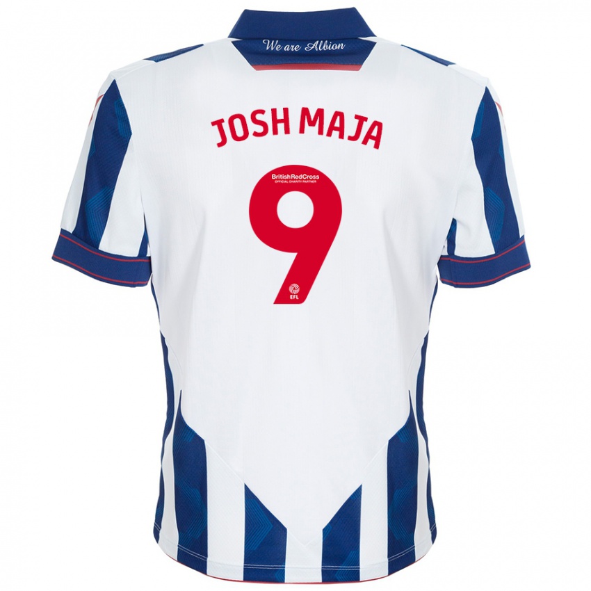 Homem Camisola Josh Maja #9 Azul Escuro Branco Principal 2024/25 Camisa Brasil