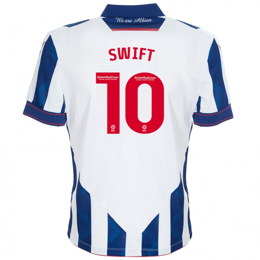 Homem Camisola John Swift #10 Azul Escuro Branco Principal 2024/25 Camisa Brasil