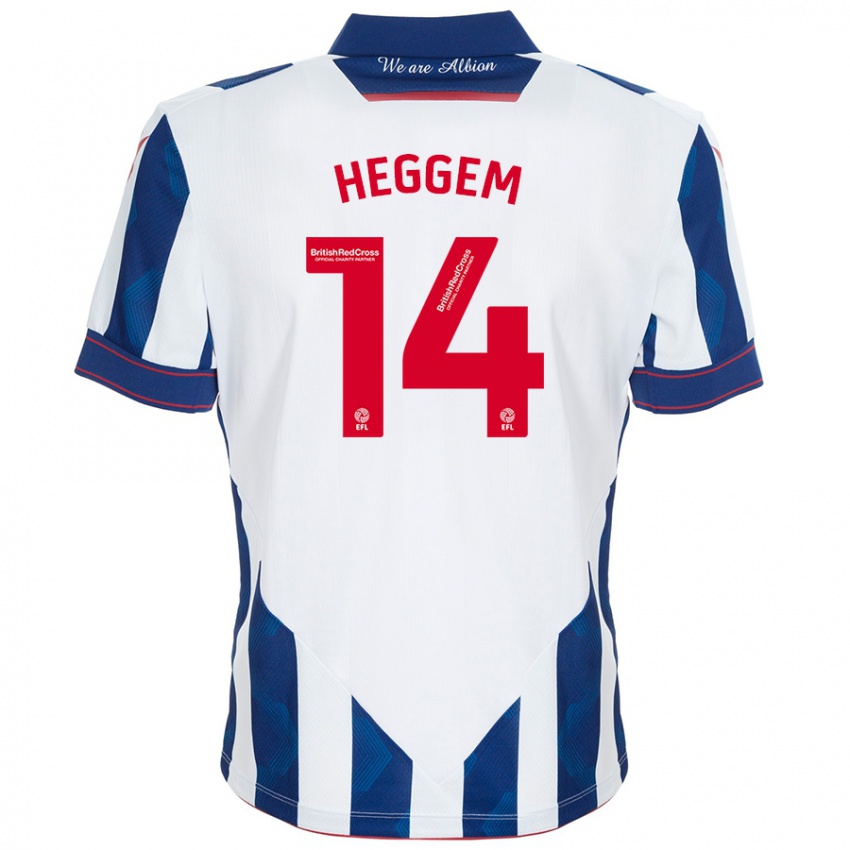 Homem Camisola Torbjørn Heggem #14 Azul Escuro Branco Principal 2024/25 Camisa Brasil