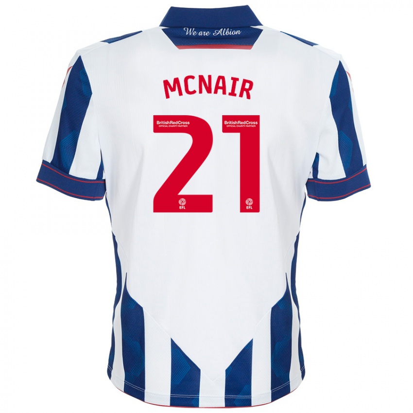 Homem Camisola Paddy Mcnair #21 Azul Escuro Branco Principal 2024/25 Camisa Brasil