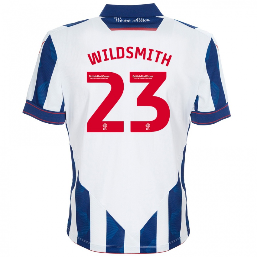 Homem Camisola Joe Wildsmith #23 Azul Escuro Branco Principal 2024/25 Camisa Brasil