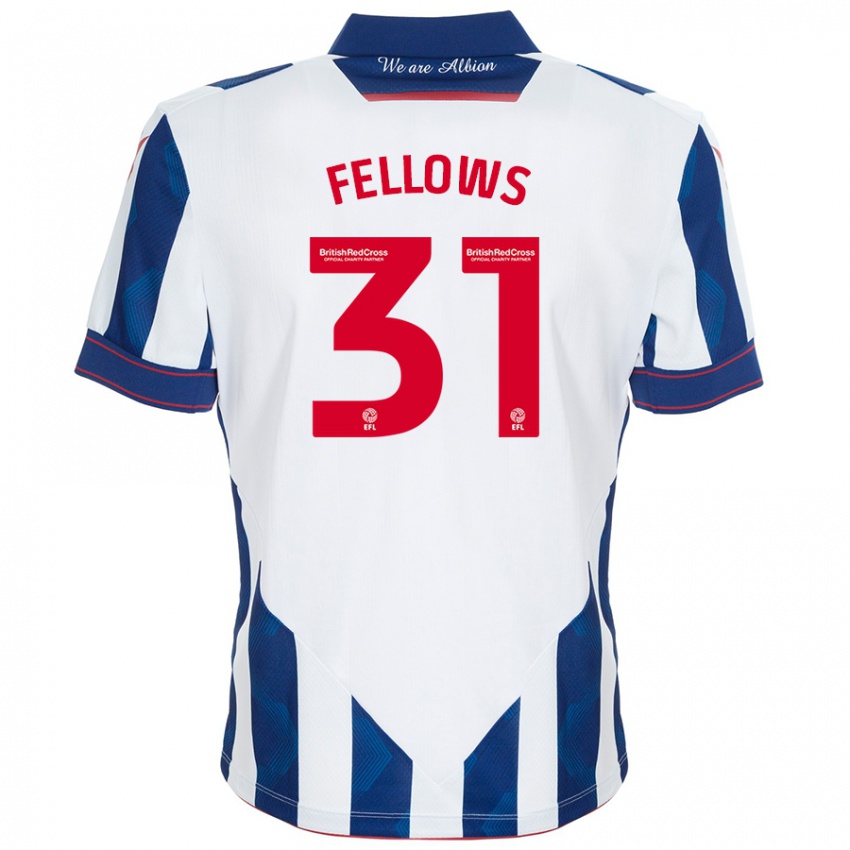 Homem Camisola Tom Fellows #31 Azul Escuro Branco Principal 2024/25 Camisa Brasil