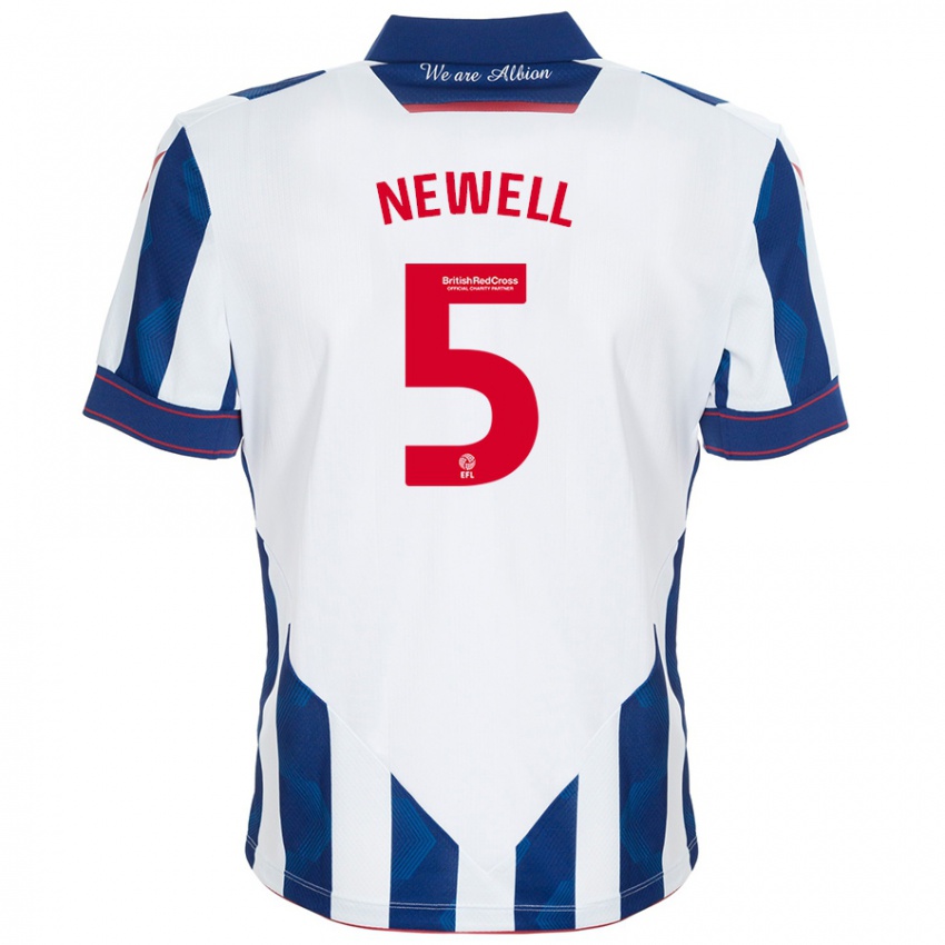 Homem Camisola Lucy Newell #5 Azul Escuro Branco Principal 2024/25 Camisa Brasil