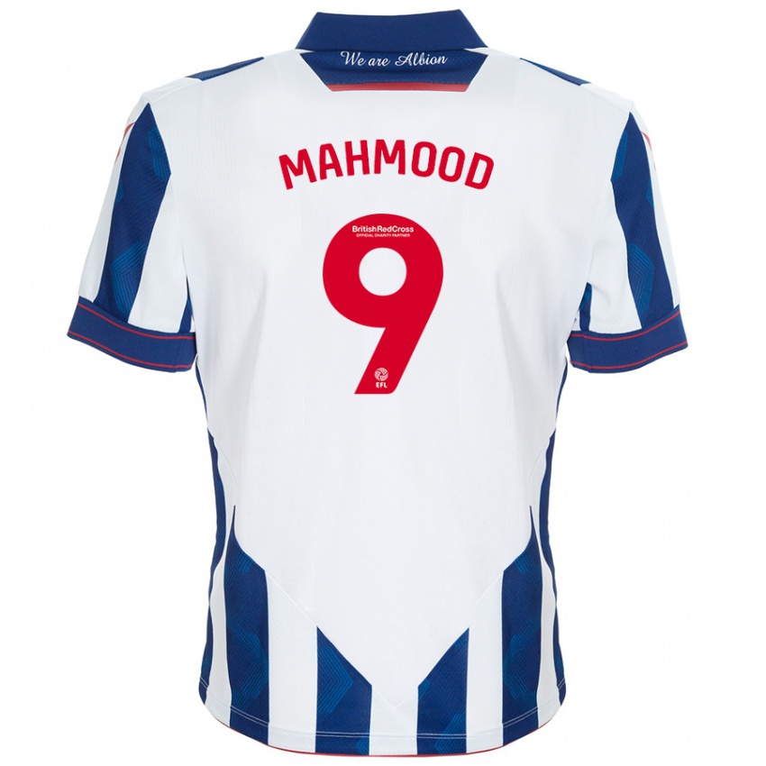 Homem Camisola Mariam Mahmood #9 Azul Escuro Branco Principal 2024/25 Camisa Brasil