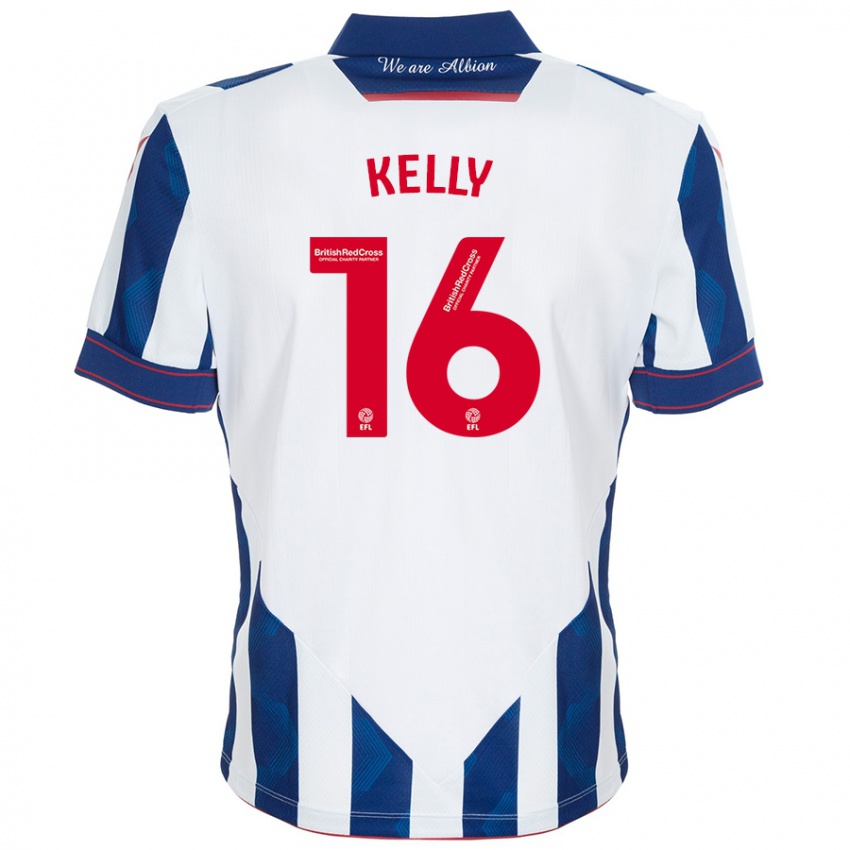 Homem Camisola Martin Kelly #16 Azul Escuro Branco Principal 2024/25 Camisa Brasil