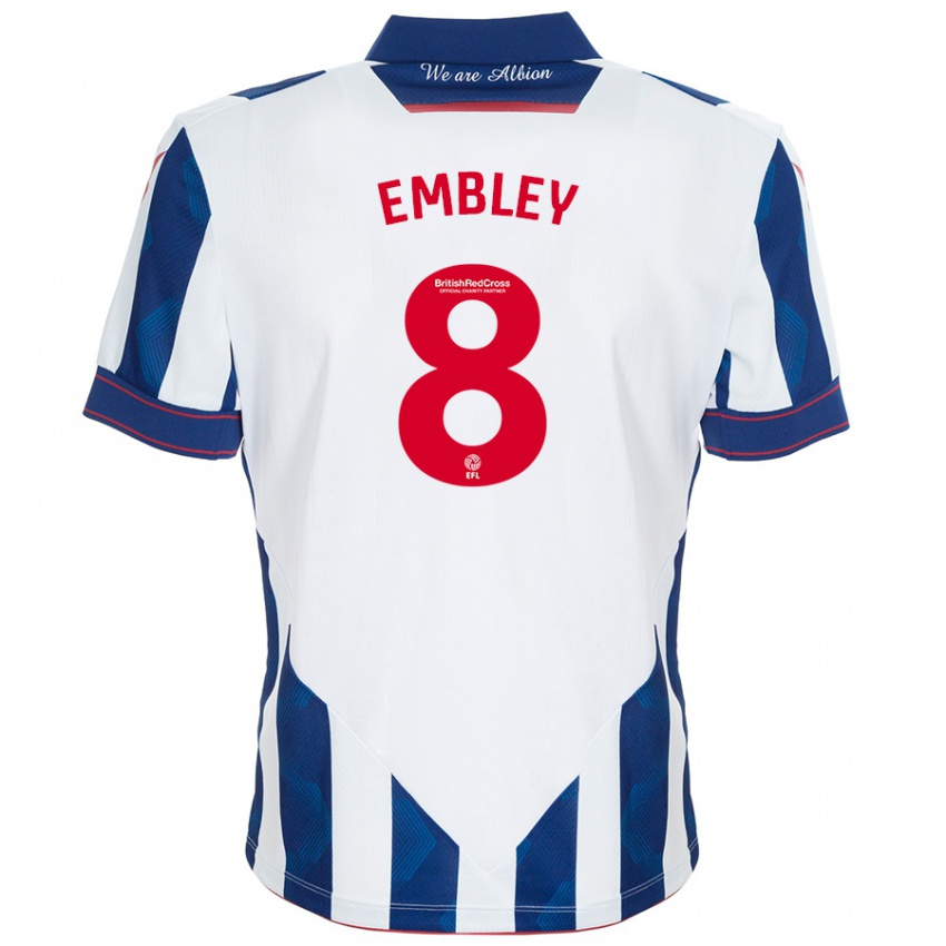 Homem Camisola Rosie Embley #8 Azul Escuro Branco Principal 2024/25 Camisa Brasil