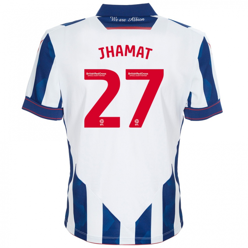 Homem Camisola Simran Jhamat #27 Azul Escuro Branco Principal 2024/25 Camisa Brasil