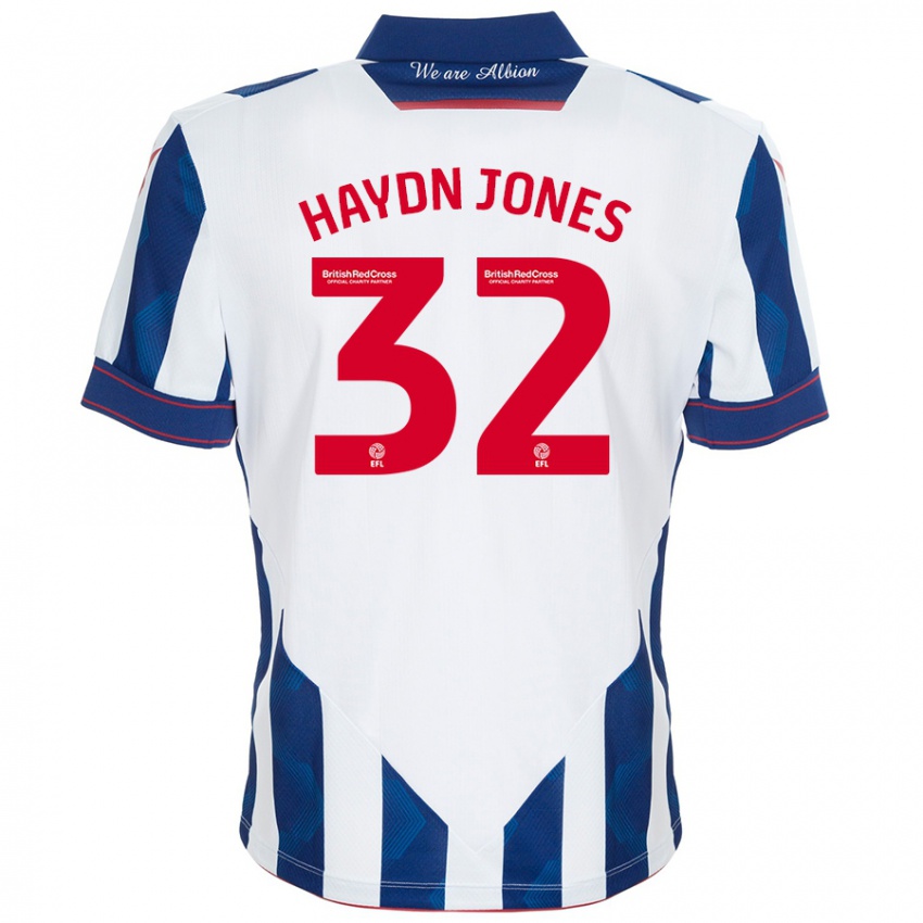 Homem Camisola Mackenzie Haydn Jones #32 Azul Escuro Branco Principal 2024/25 Camisa Brasil