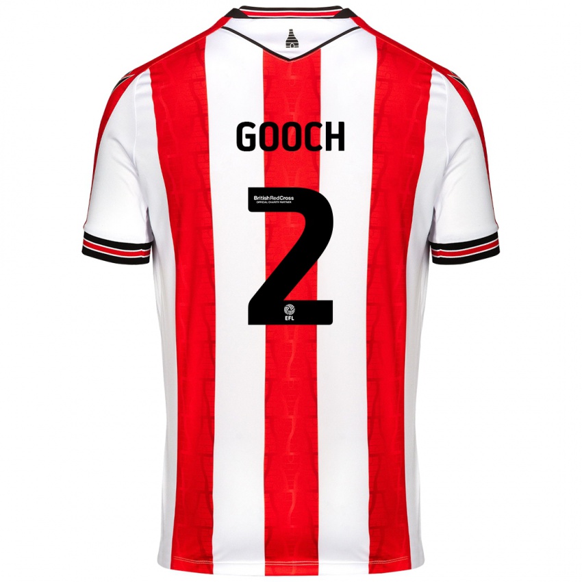 Homem Camisola Lynden Gooch #2 Vermelho Branco Principal 2024/25 Camisa Brasil