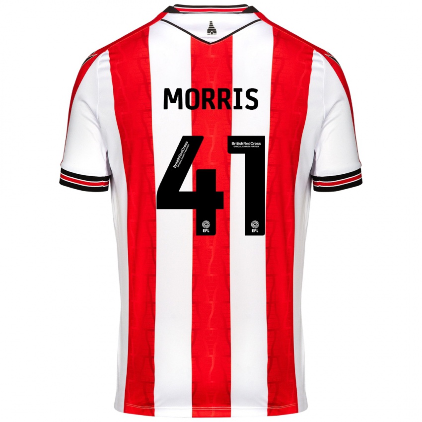 Homem Camisola Scott Morris #41 Vermelho Branco Principal 2024/25 Camisa Brasil