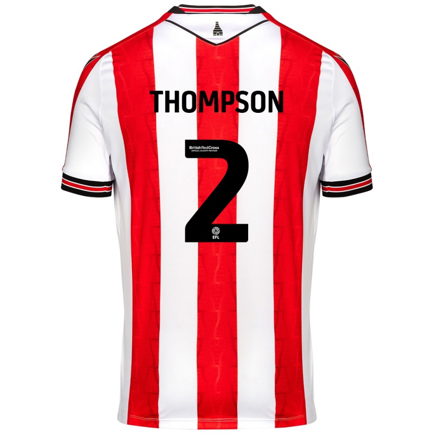 Homem Camisola Sophie Thompson #2 Vermelho Branco Principal 2024/25 Camisa Brasil