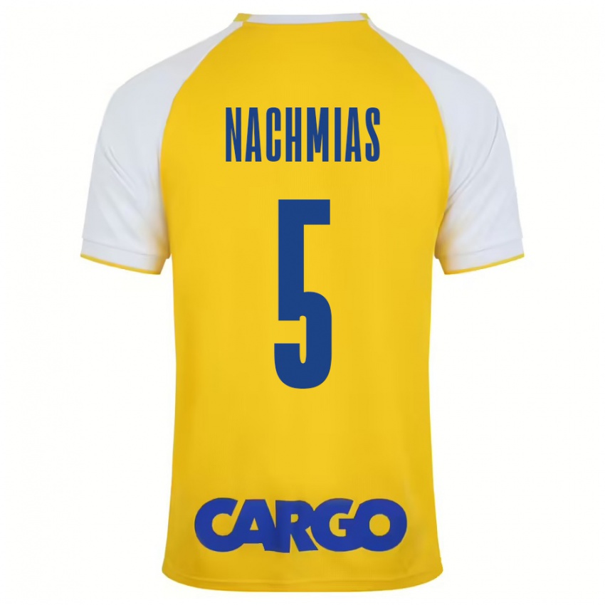 Homem Camisola Idan Nachmias #5 Branco Amarelo Principal 2024/25 Camisa Brasil