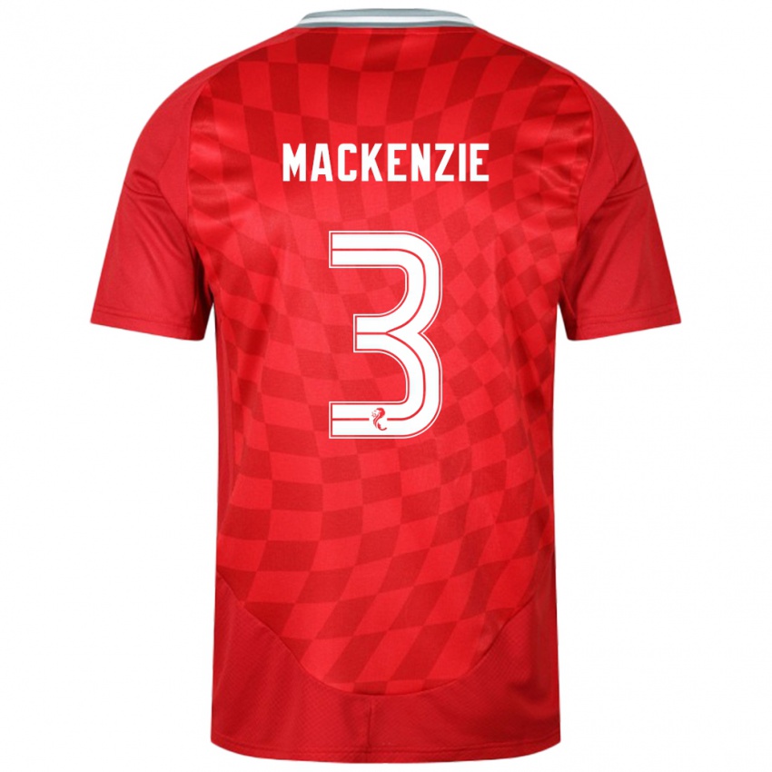 Homem Camisola Jack Mackenzie #3 Vermelho Principal 2024/25 Camisa Brasil