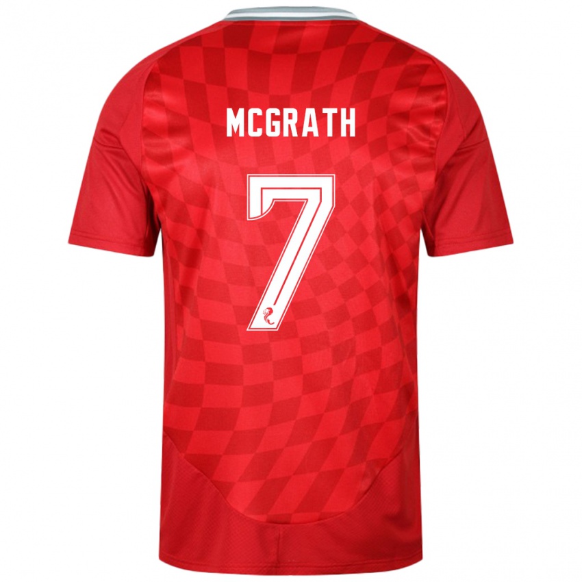 Homem Camisola Jamie Mcgrath #7 Vermelho Principal 2024/25 Camisa Brasil