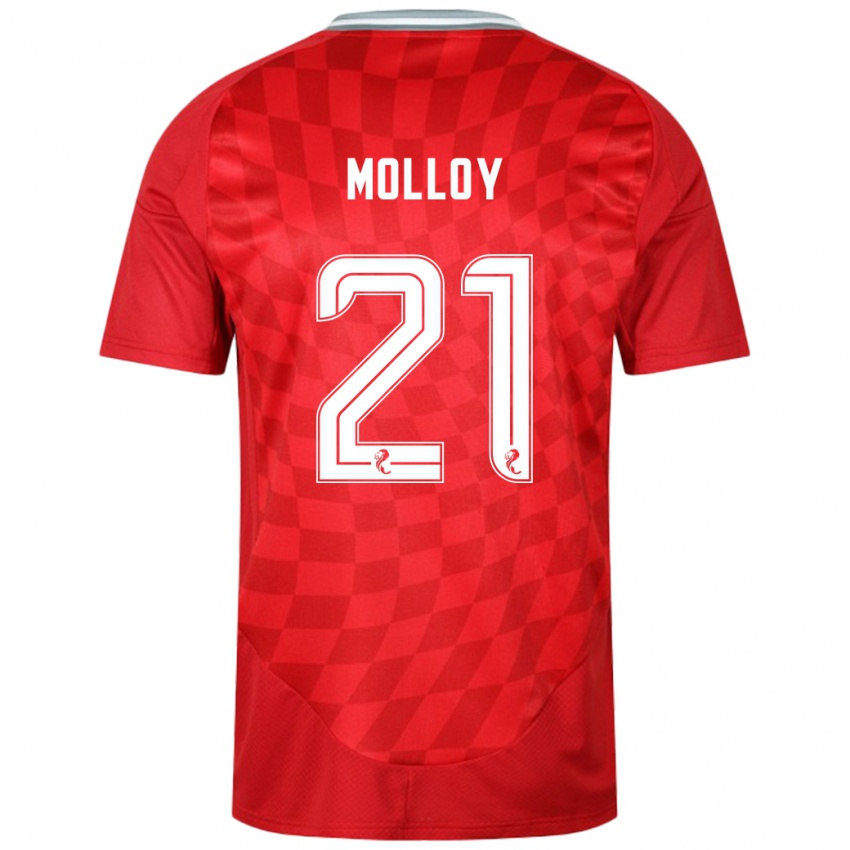 Homem Camisola Gavin Molloy #21 Vermelho Principal 2024/25 Camisa Brasil