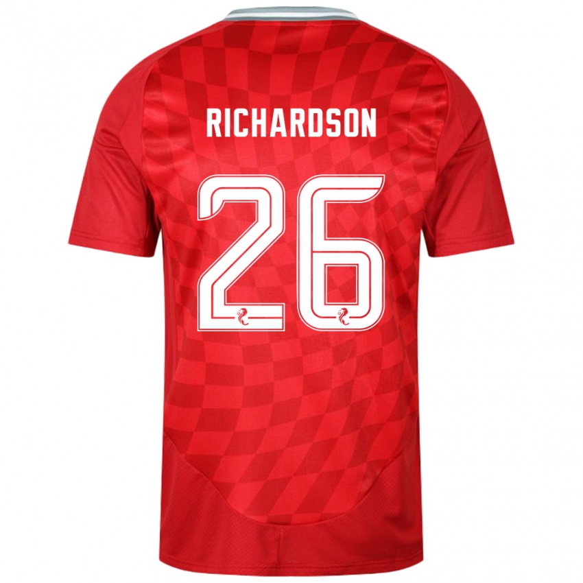 Homem Camisola Jayden Richardson #26 Vermelho Principal 2024/25 Camisa Brasil